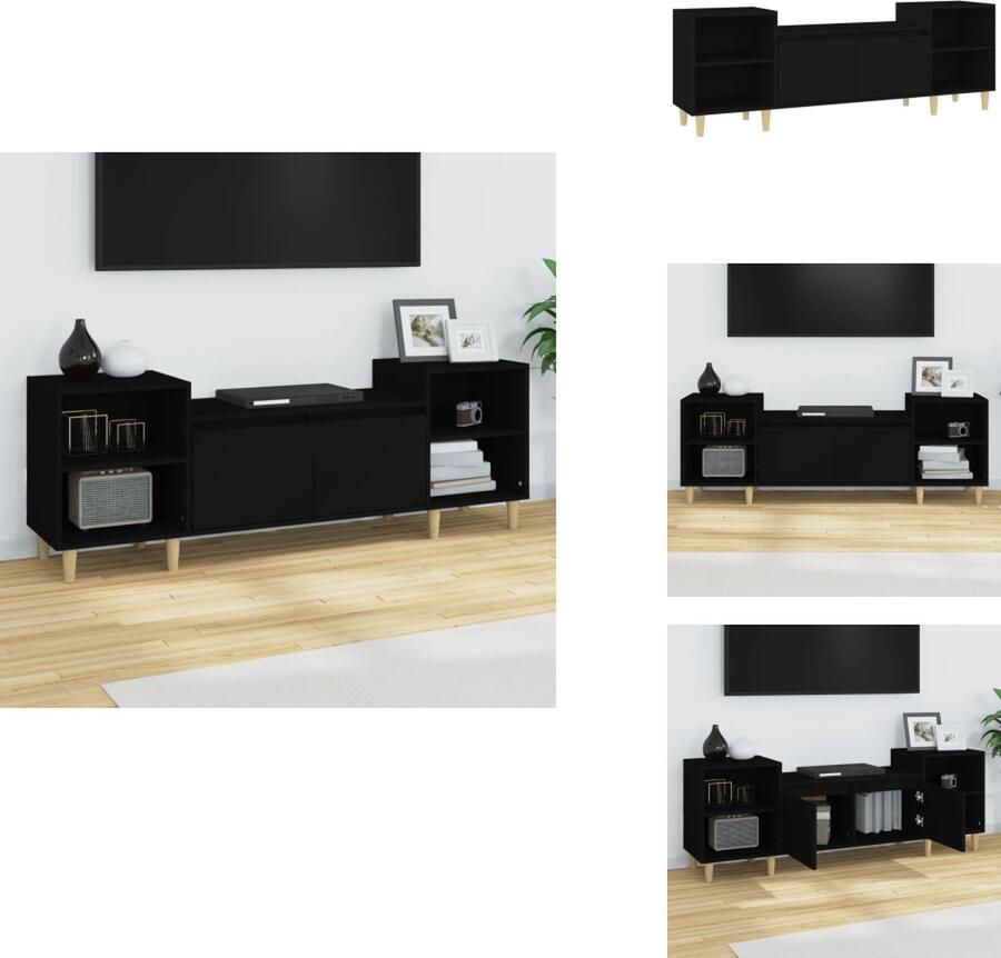 VidaXL Tv-kast Tv-kasten Tv-meubel Hifi-meubel Tv-meubel 160x35x55 cm bewerkt hout zwart