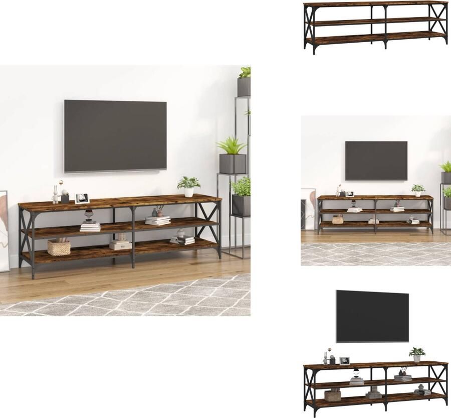 VidaXL Tv-kast Tv-kasten Tv-meubel Hifi-meubel Tv-meubel 160x40x50 cm bewerkt hout gerookt eikenkleurig