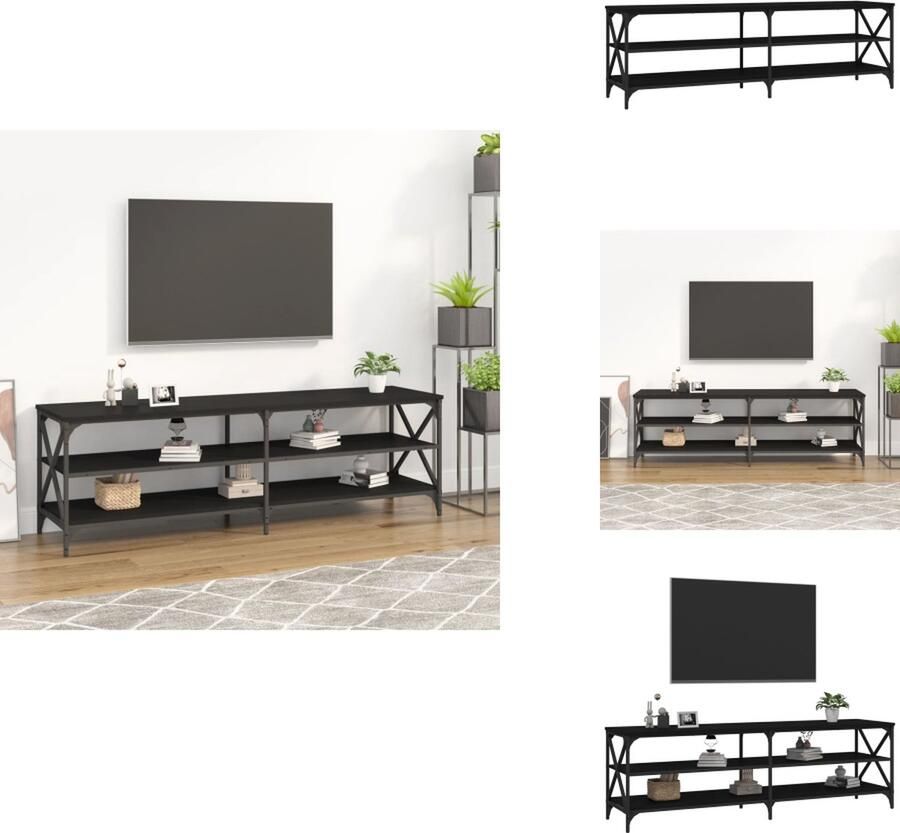 VidaXL Tv-kast Tv-kasten Tv-meubel Hifi-meubel Tv-meubel 160x40x50 cm bewerkt hout zwart