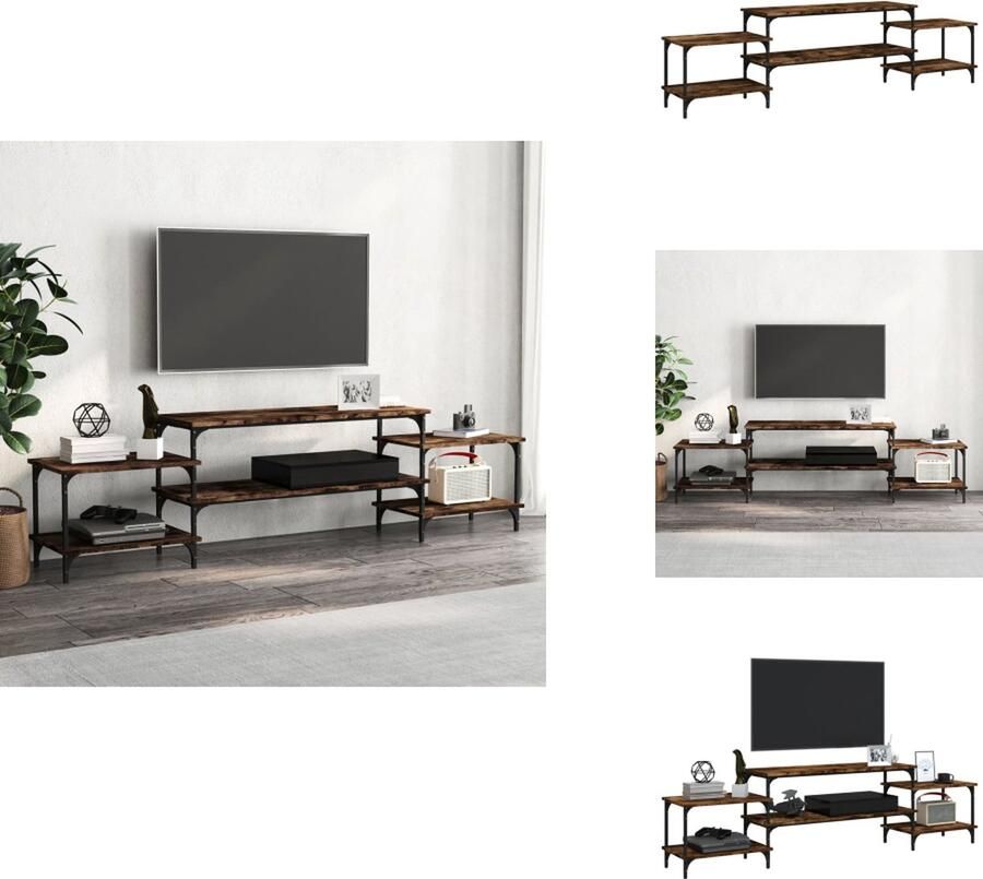 VidaXL Tv-kast Tv-kasten Tv-meubel Hifi-meubel Tv-meubel 197x35x52 cm bewerkt hout gerookt eikenkleurig