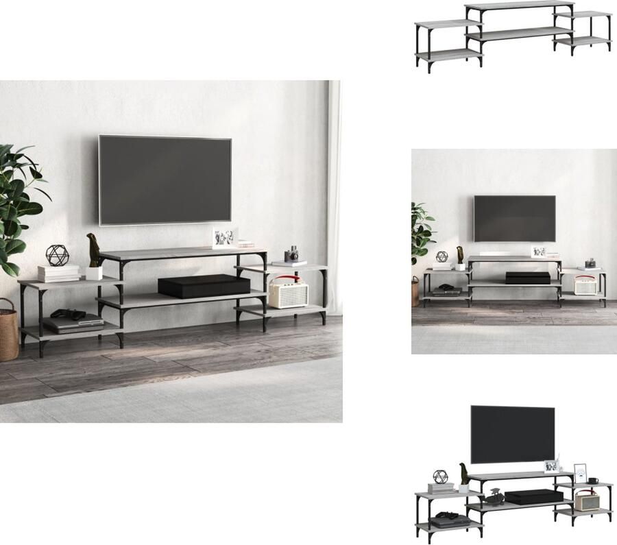 VidaXL Tv-kast Tv-kasten Tv-meubel Hifi-meubel Tv-meubel 197x35x52 cm bewerkt hout grijs sonoma eikenkleurig