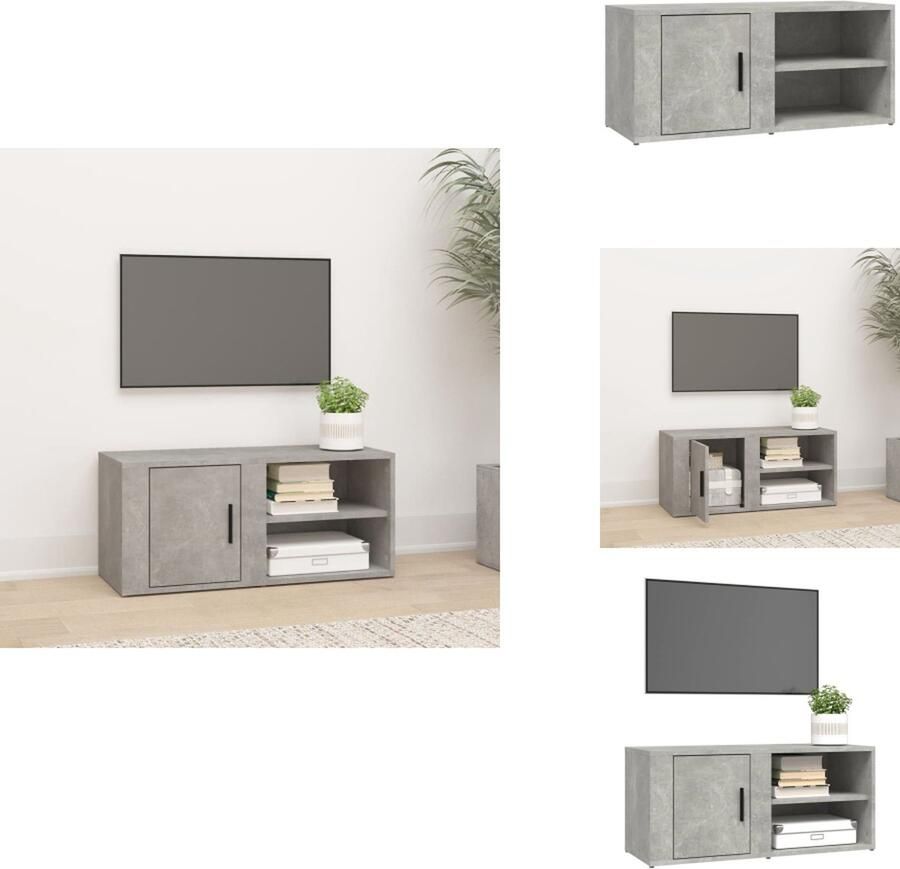VidaXL Tv-kast Tv-kasten Tv-meubel Hifi-meubel Tv-meubel 80x31 5x36 cm bewerkt hout betongrijs