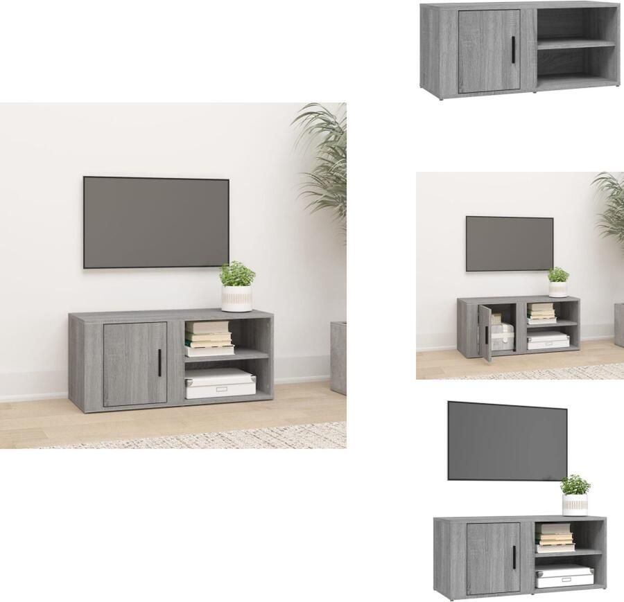 VidaXL Tv-kast Tv-kasten Tv-meubel Hifi-meubel Tv-meubel 80x31 5x36 cm bewerkt hout grijs sonoma eikenkleurig