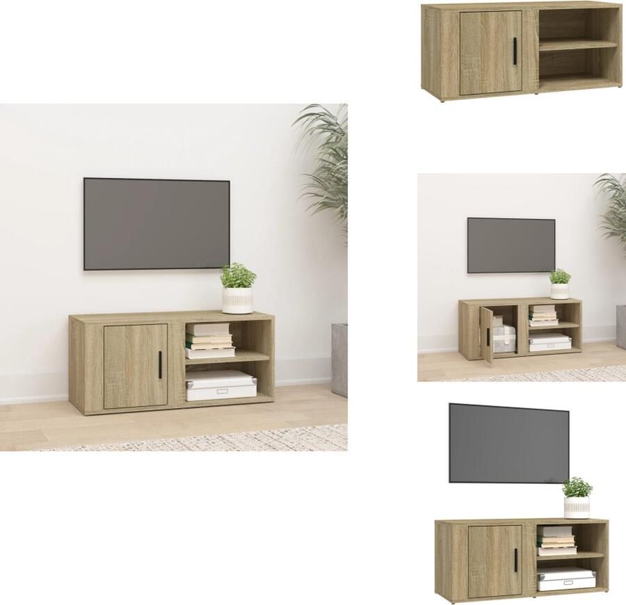 VidaXL Tv-kast Tv-kasten Tv-meubel Hifi-meubel Tv-meubel 80x31 5x36 cm bewerkt hout sonoma eikenkleurig