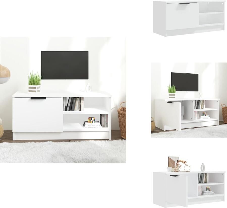 VidaXL Tv-kast Tv-kasten Tv-meubel Hifi-meubel Tv-meubel 80x35x36-5 cm bewerkt hout wit - Foto 2