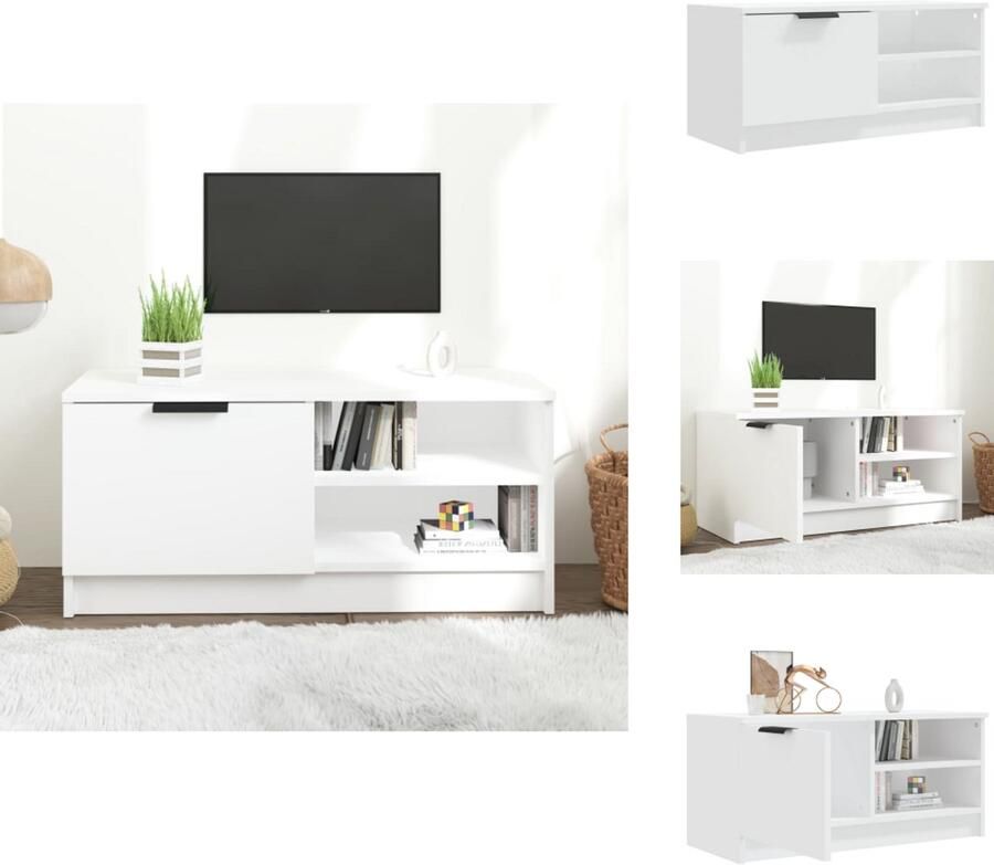 VidaXL Tv-kast Tv-kasten Tv-meubel Hifi-meubel Tv-meubel 80x35x36-5 cm bewerkt hout wit