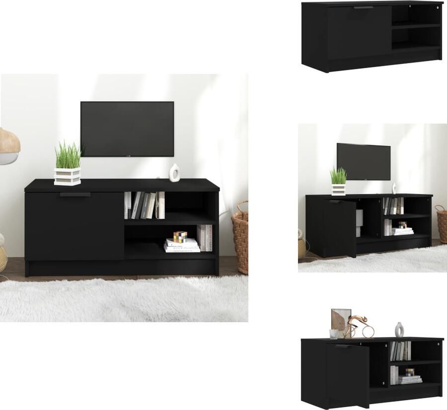 VidaXL Tv-kast Tv-kasten Tv-meubel Hifi-meubel Tv-meubel 80x35x36 5 cm bewerkt hout zwart
