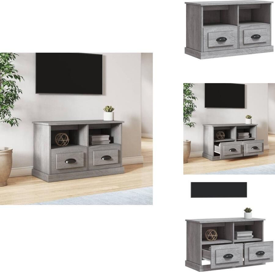 VidaXL Tv-kast Tv-kasten Tv-meubel Hifi-meubel Tv-meubel 80x35x50 cm bewerkt hout grijs sonoma eikenkleurig