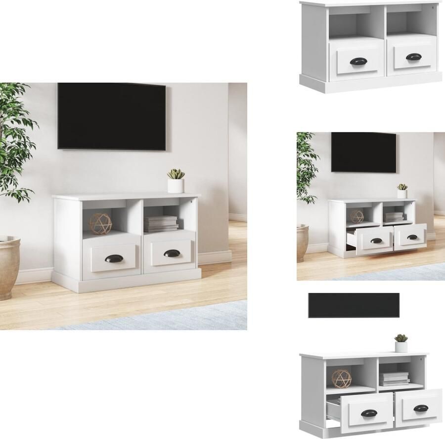 VidaXL Tv-kast Tv-kasten Tv-meubel Hifi-meubel Tv-meubel 80x35x50 cm bewerkt hout wit