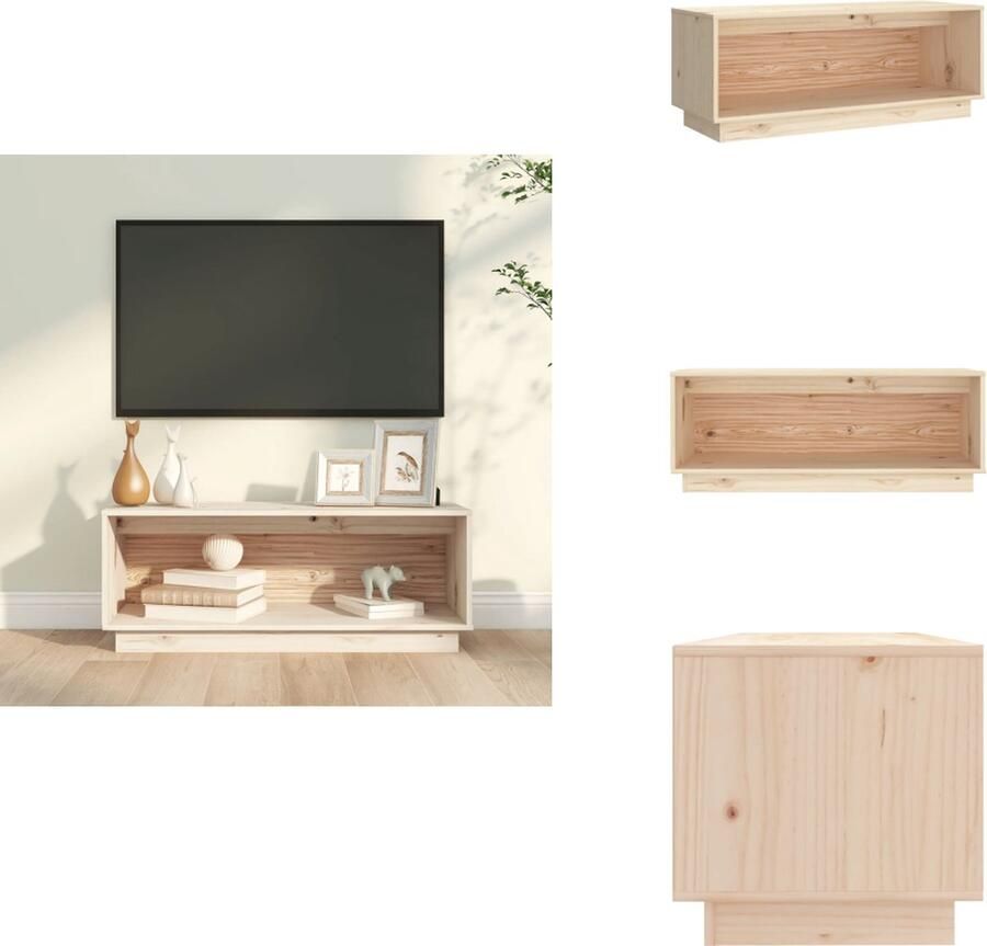 VidaXL Tv-kast Tv-kasten Tv-meubel Hifi-meubel Tv-meubel 90x35x35 cm massief grenenhout