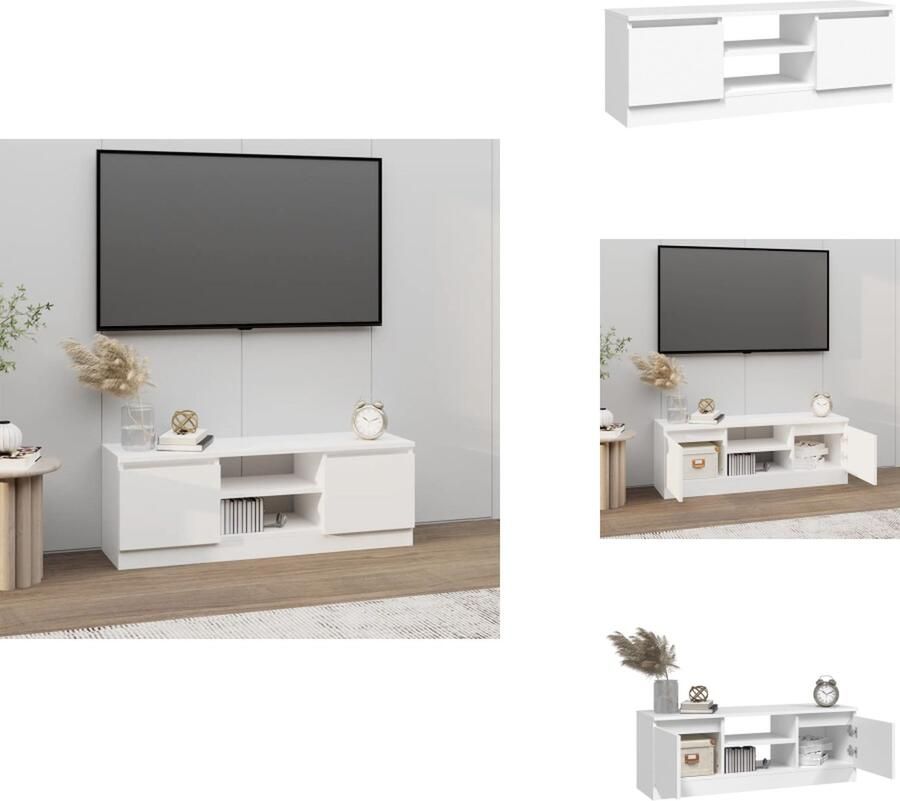 VidaXL Tv-kast Tv-kasten Tv-meubel Hifi-meubel Tv-meubel met deur 102x30x36 cm wit