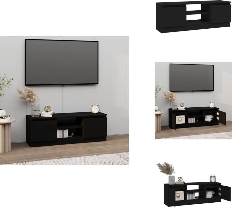 VidaXL Tv-kast Tv-kasten Tv-meubel Hifi-meubel Tv-meubel met deur 102x30x36 cm zwart
