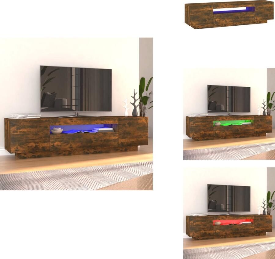 VidaXL Tv-kast Tv-kasten Tv-meubel Hifi-meubel Tv-meubel met LED-verlichting 160x35x40 cm gerookt eikenkleurig