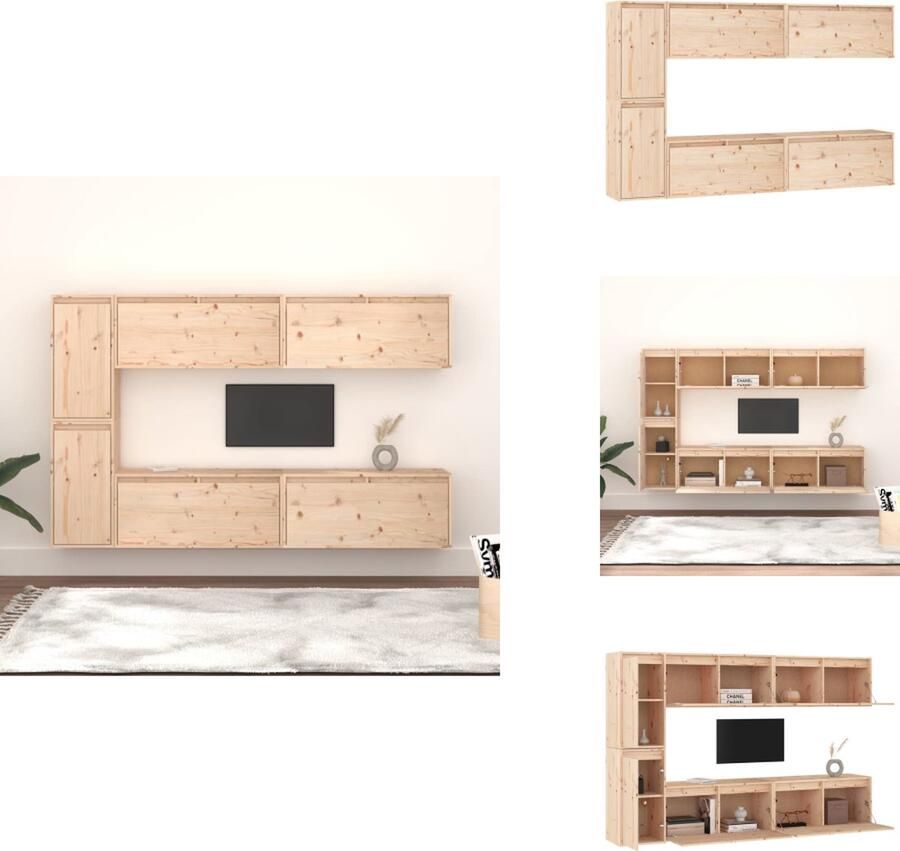 VidaXL TV-meubelset Massief grenenhout 100 x 30 x 35 cm 30 x 30 x 40 cm 30 x 30 x 60 cm Kast - Foto 2