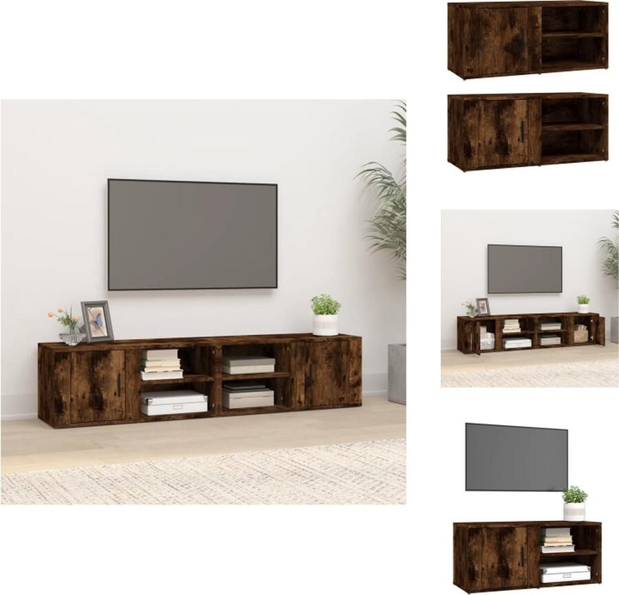 VidaXL Tv-kast Tv-kasten Tv-meubel Hifi-meubel Tv-meubels 2 st 80x31 5x36 cm bewerkt hout gerookt eikenkleurig