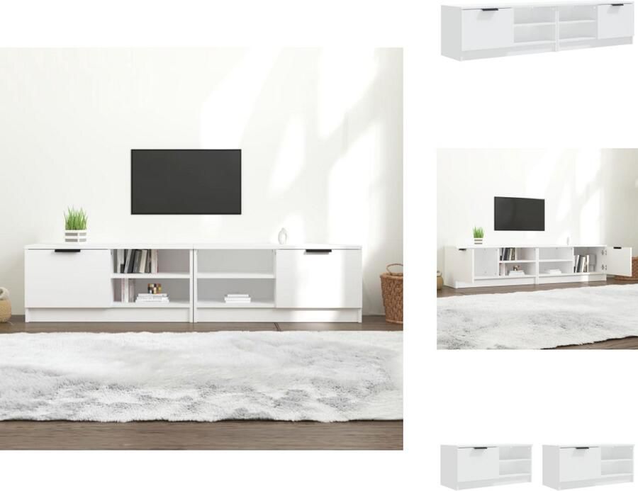 VidaXL Tv-kast Tv-kasten Tv-meubel Hifi-meubel Tv-meubels 2 st 80x35x36 5 cm bewerkt hout wit