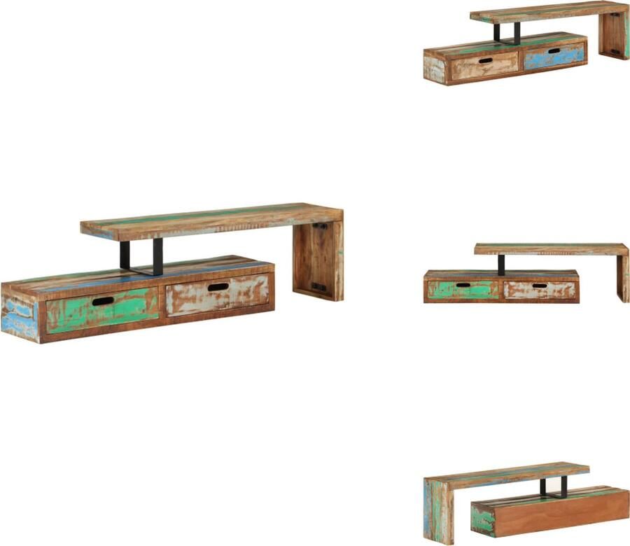 VidaXL TV-meubel Antieke Stijl Hout 112x30x40 112x30x20 cm Massief gerecycled hout Kast