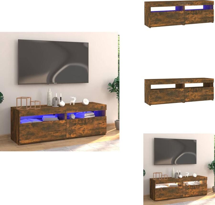 VidaXL Tv-kast Tv-kasten Tv-meubel Met LED Tv-meubel met LED-verlichting 120x35x40 cm gerookt eikenkleurig