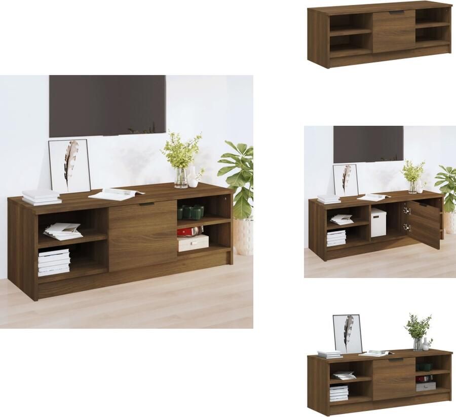VidaXL Tv-kast Tv-kasten Tv-meubel Met LED-verlichting Tv-meubel 102x35-5x36-5 cm bewerkt hout bruineikenkleurig