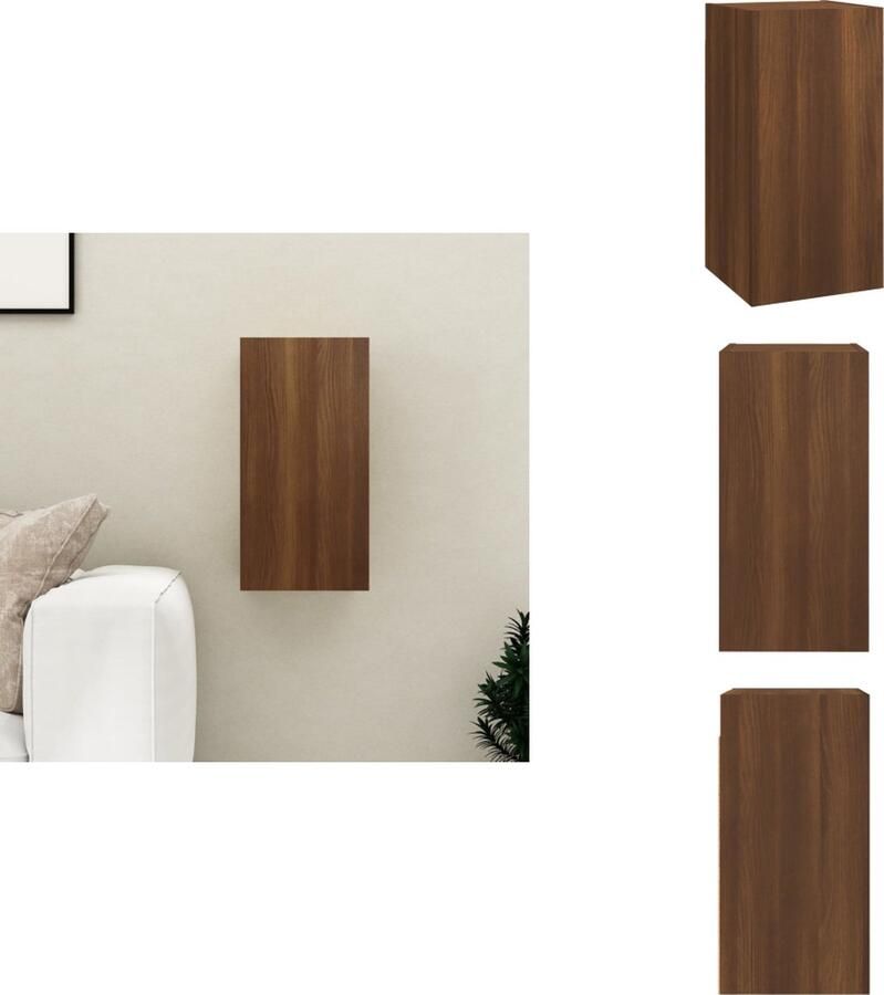 VidaXL Tv-kast Tv-kasten Tv-meubel Met LED-verlichting Tv-meubel 30-5x30x60 cm bewerkt hout bruineikenkleurig