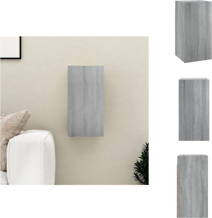 VidaXL Tv-kast Tv-kasten Tv-meubel Met LED-verlichting Tv-meubel 30-5x30x60 cm bewerkt hout grijs sonoma eikenkleurig