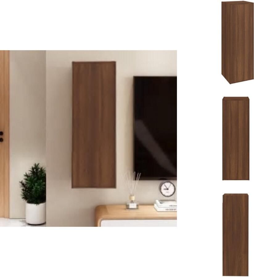 VidaXL Tv-kast Tv-kasten Tv-meubel Met LED-verlichting Tv-meubel 30-5x30x90 cm bewerkt hout bruineikenkleurig