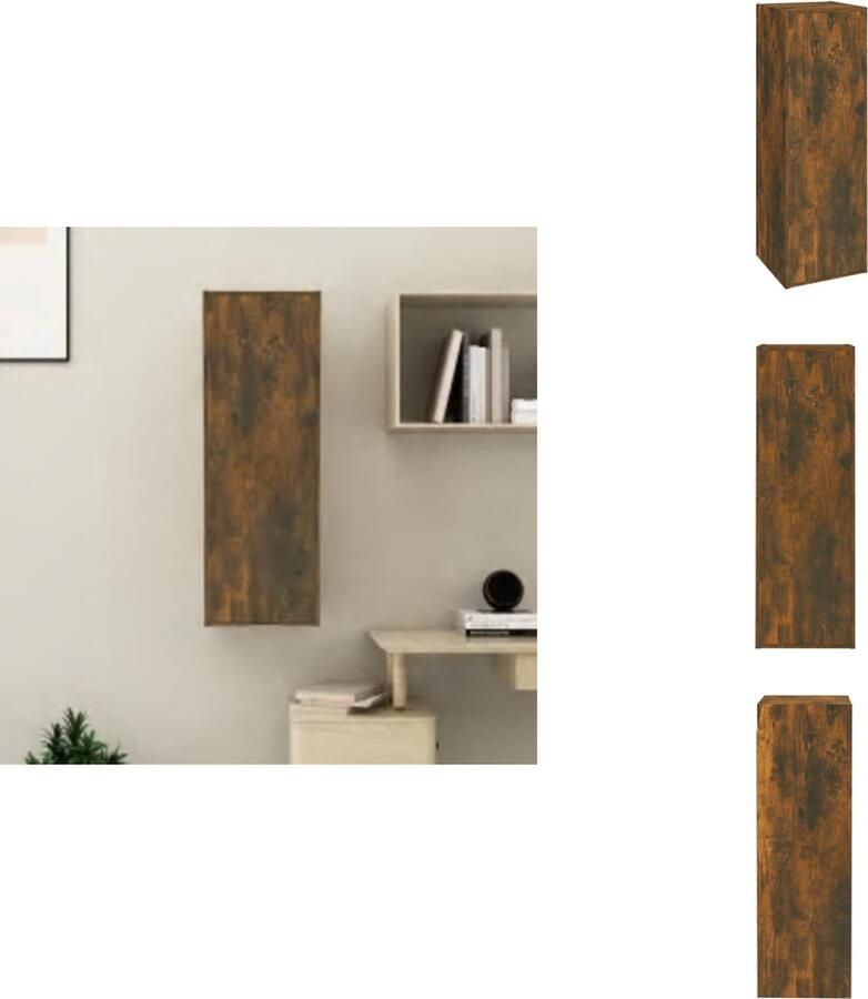 VidaXL Tv-kast Tv-kasten Tv-meubel Met LED-verlichting Tv-meubel 30-5x30x90 cm bewerkt hout gerookt eikenkleurig