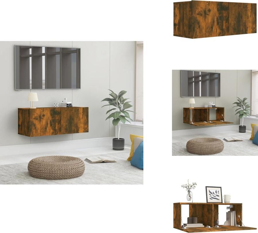 VidaXL Tv-meubel Praktisch Materiaal- Bewerkt hout Afmetingen- 80 x 30 x 30 cm (B x D x H) Kleur- Gerookt eiken Kast