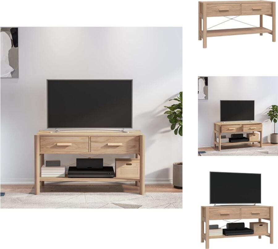 VidaXL Televisiemeubel Klassiek design Duurzaam bewerkt hout Stabiele houten poot Voldoende opbergruimte Stevig blad 82x38x45 cm Kast