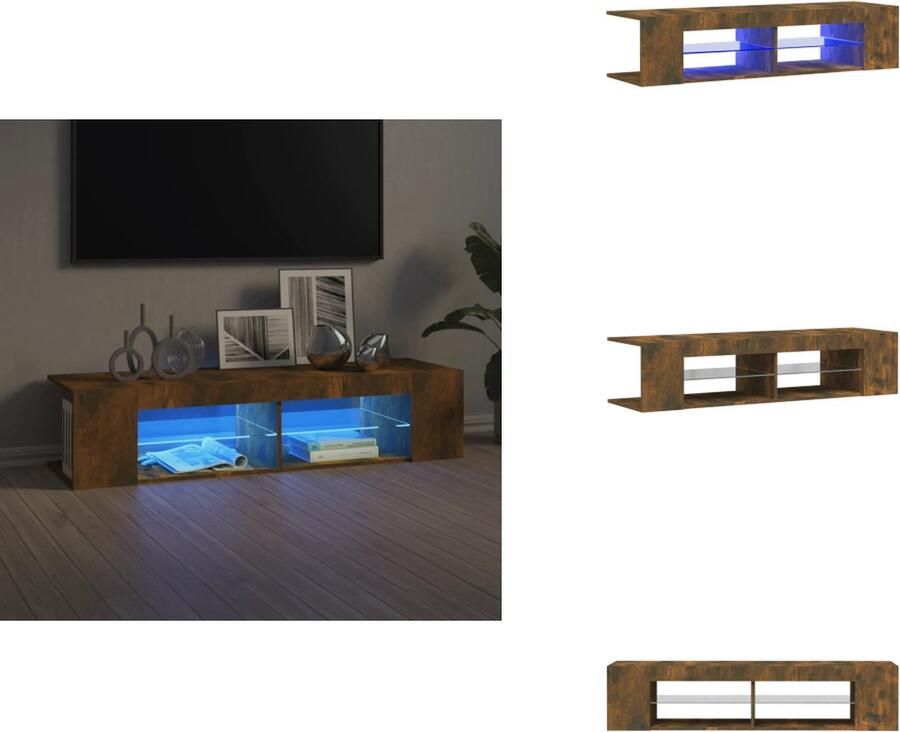 VidaXL Tv-kast Tv-kasten Tv-meubel Met LED-verlichting Tv-meubel LED-verlichting 135x39x30 cm gerookt eikenkleurig