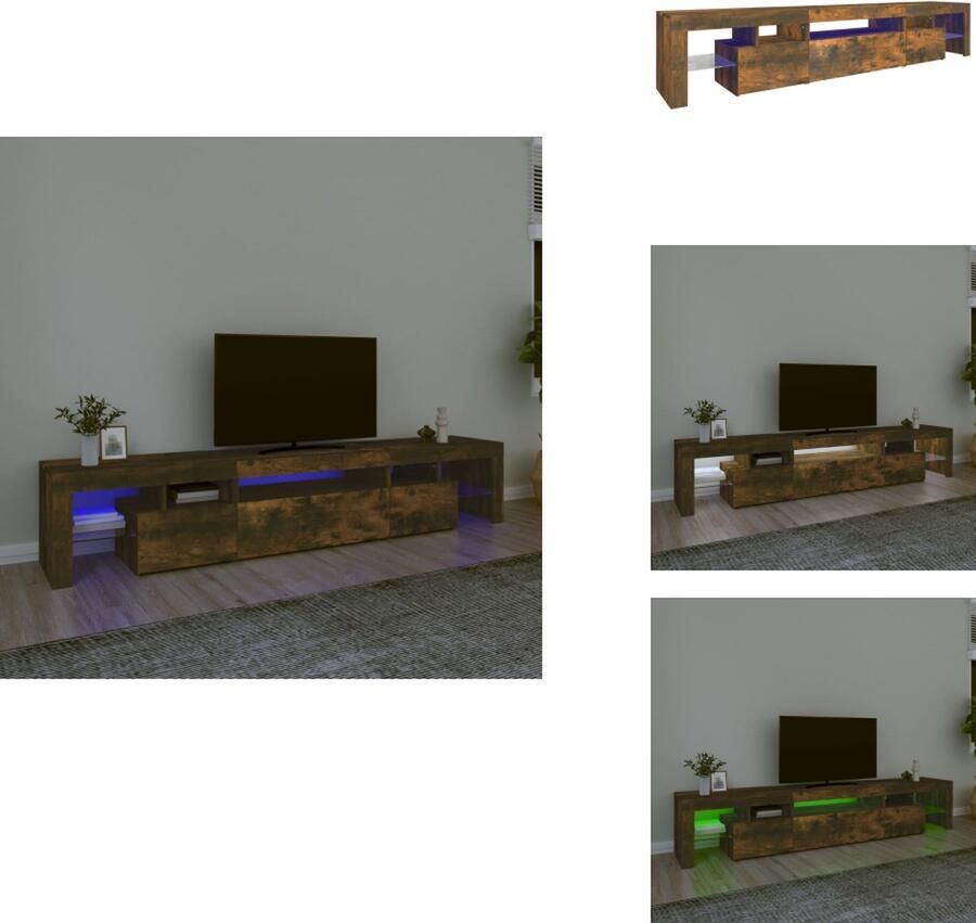VidaXL Tv-kast Tv-kasten Tv-meubel Met LED-verlichting Tv-meubel LED-verlichting 215x36-5x40 cm gerookt eikenkleurig