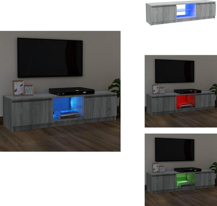 VidaXL Tv-kast Tv-kasten Tv-meubel Met LED-verlichting Tv-meubel met LED-verlichting 120x30x35-5 cm grijs sonoma eiken