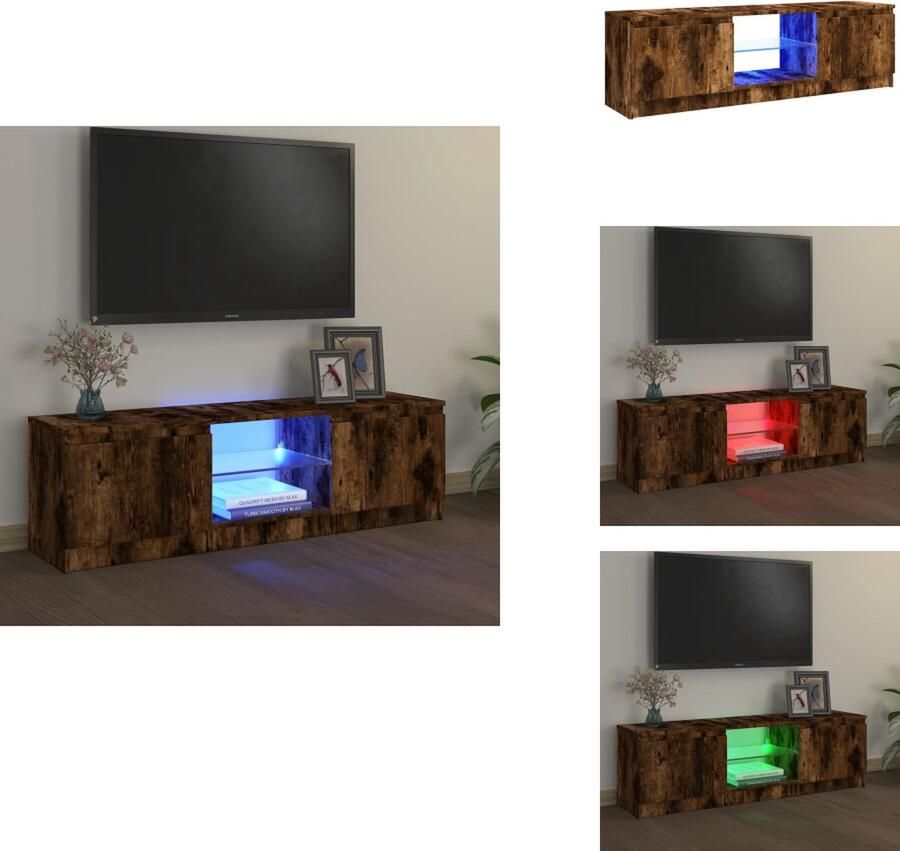 VidaXL Tv-kast Tv-kasten Tv-meubel Met LED-verlichting Tv-meubel met LED-verlichting 120x30x35 5 cm gerookt eikenkleur