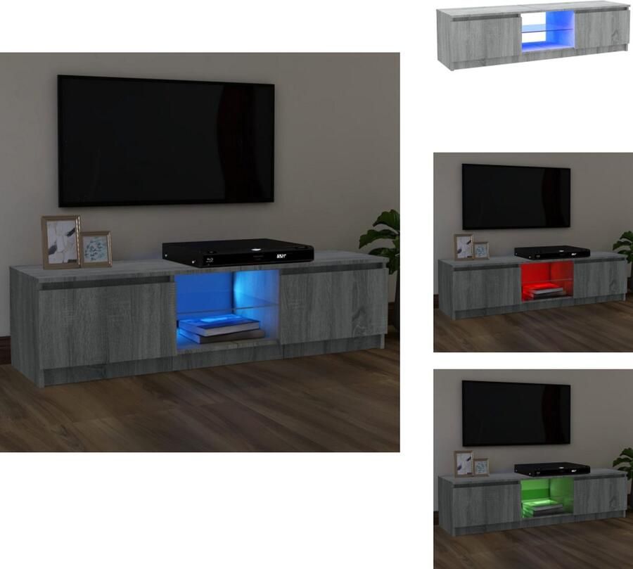 VidaXL Tv-kast Tv-kasten Tv-meubel Met LED-verlichting Tv-meubel met LED-verlichting 120x30x35 5 cm grijs sonoma eiken - Foto 2