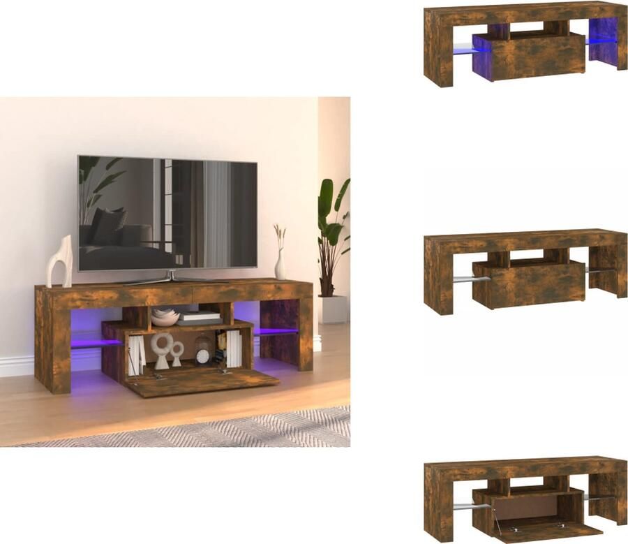 VidaXL Tv-kast Tv-kasten Tv-meubel Met LED-verlichting Tv-meubel met LED-verlichting 120x35x40 cm gerookt eikenkleurig