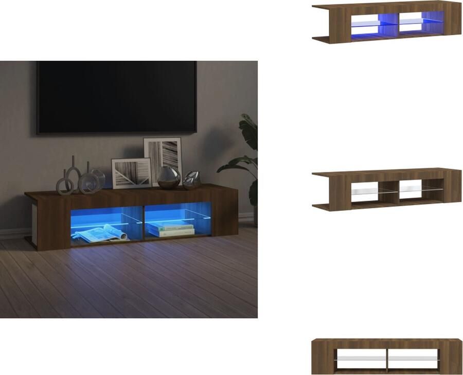 VidaXL Tv-kast Tv-kasten Tv-meubel Met LED-verlichting Tv-meubel met LED-verlichting 135x39x30 cm bruineikenkleurig
