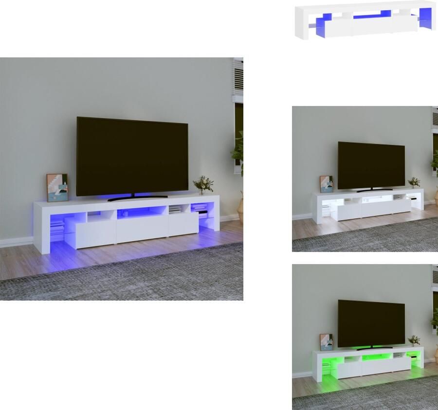 VidaXL Tv-kast Tv-kasten Tv-meubel Met LED-verlichting Tv-meubel met LED-verlichting 200x36-5x40 cm wit