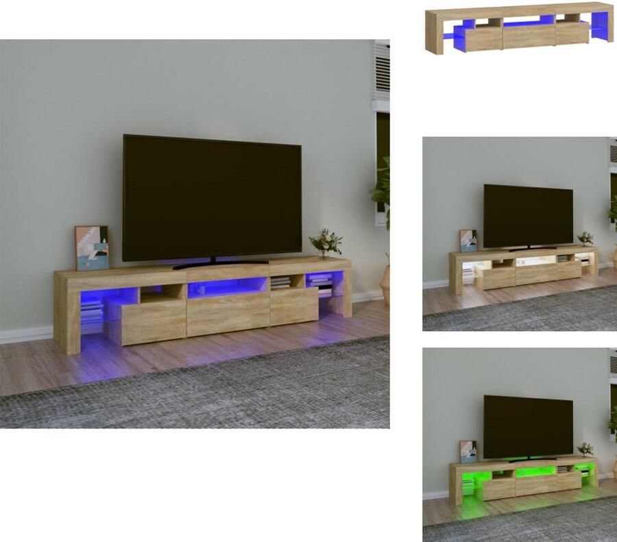 VidaXL Tv-kast Tv-kasten Tv-meubel Met LED-verlichting Tv-meubel met LED-verlichting 200x36 5x40cm sonoma eikenkleurig