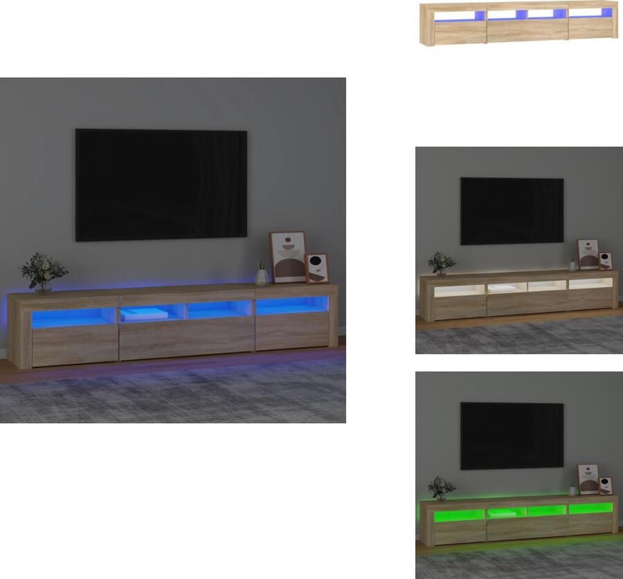 VidaXL Tv-kast Tv-kasten Tv-meubel Met LED-verlichting Tv-meubel met LED-verlichting 210x35x40 cm sonoma eikenkleurig