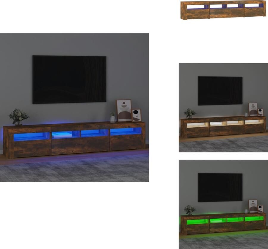 VidaXL Tv-kast Tv-kasten Tv-meubel Met LED-verlichting Tv-meubel met LED-verlichting 210x35x40 cm gerookt eikenkleurig