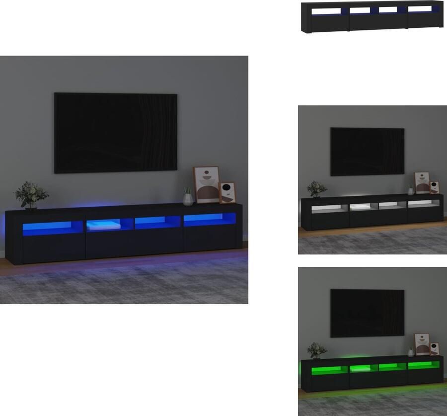 VidaXL Tv-kast Tv-kasten Tv-meubel Met LED-verlichting Tv-meubel met LED-verlichting 210x35x40 cm zwart