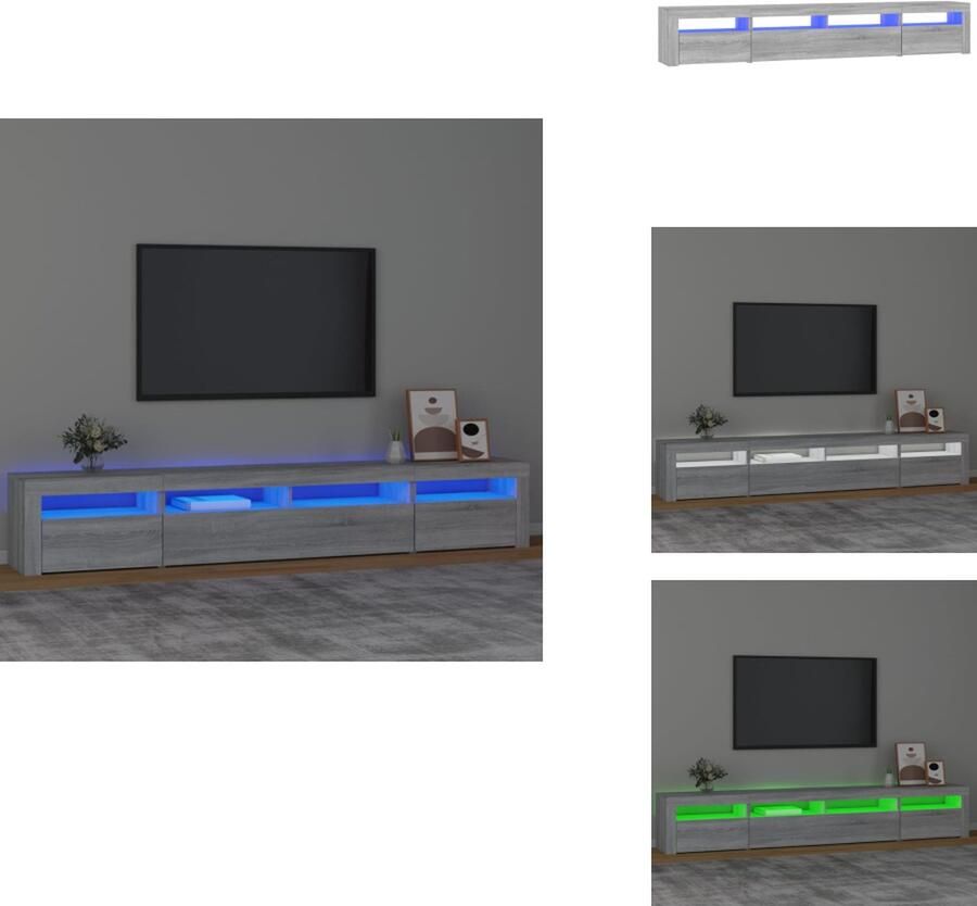 VidaXL Tv-kast Tv-kasten Tv-meubel Met LED-verlichting Tv-meubel met LED-verlichting 240x35x40 cm grijs sonoma eiken
