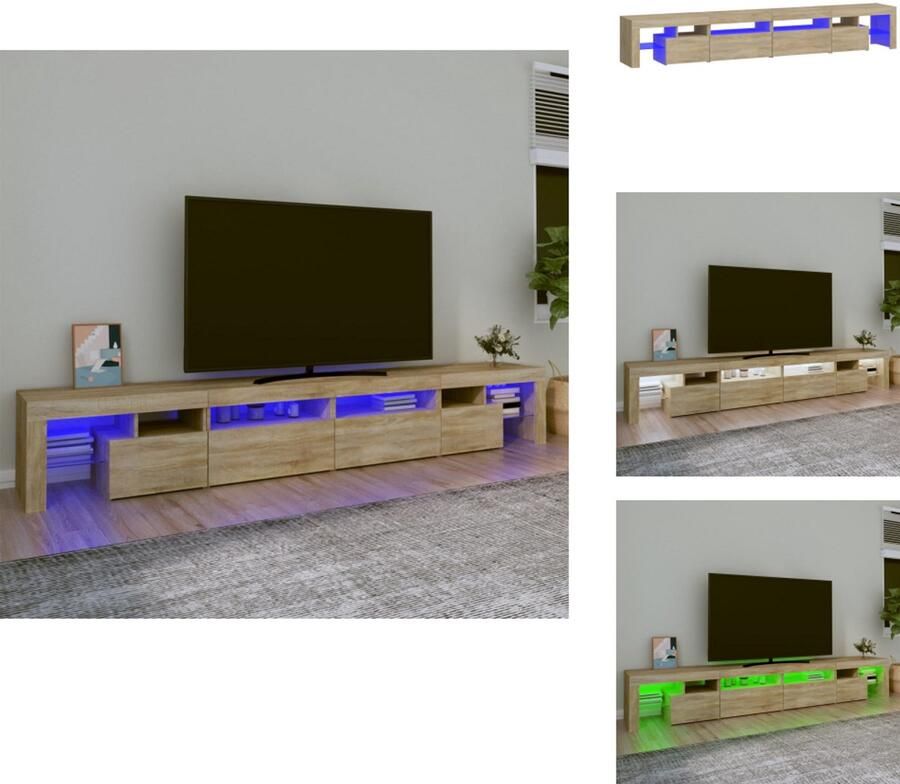 VidaXL Tv-kast Tv-kasten Tv-meubel Met LED-verlichting Tv-meubel met LED-verlichting 260x36 5x40cm sonoma eikenkleurig