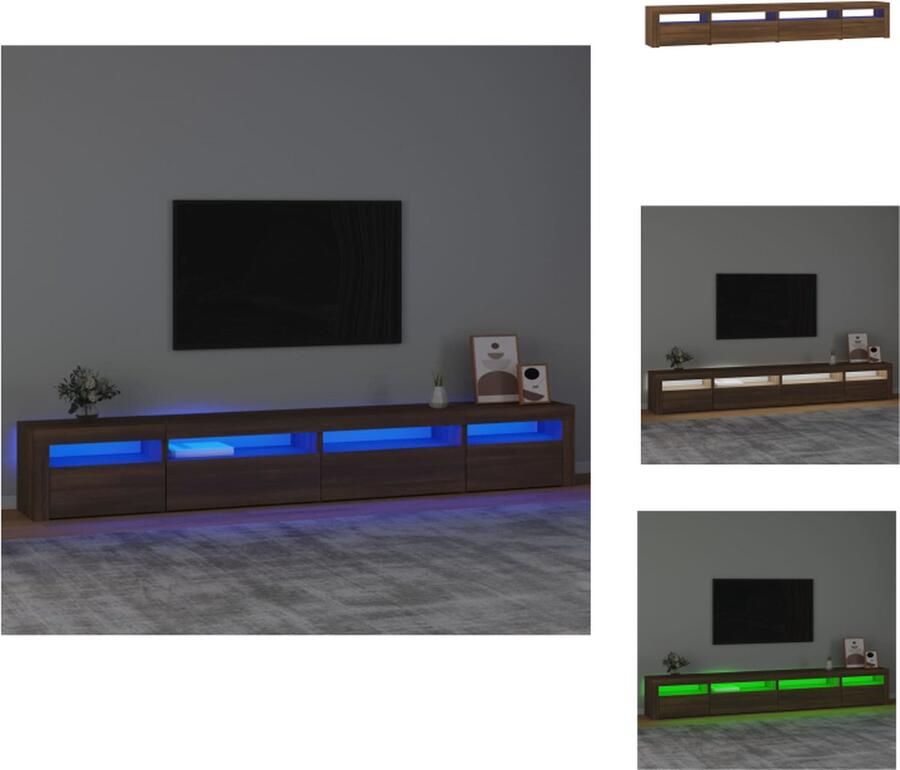 VidaXL Tv-kast Tv-kasten Tv-meubel Met LED-verlichting Tv-meubel met LED-verlichting 270x35x40 cm bruineikenkleurig