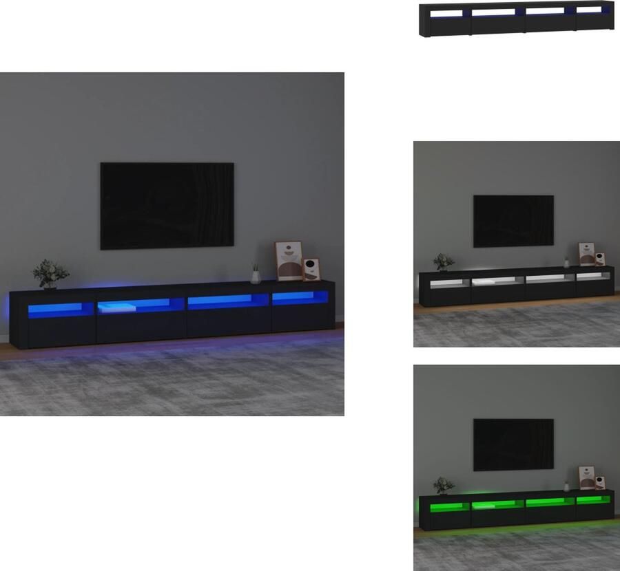VidaXL Tv-kast Tv-kasten Tv-meubel Met LED-verlichting Tv-meubel met LED-verlichting 270x35x40 cm zwart