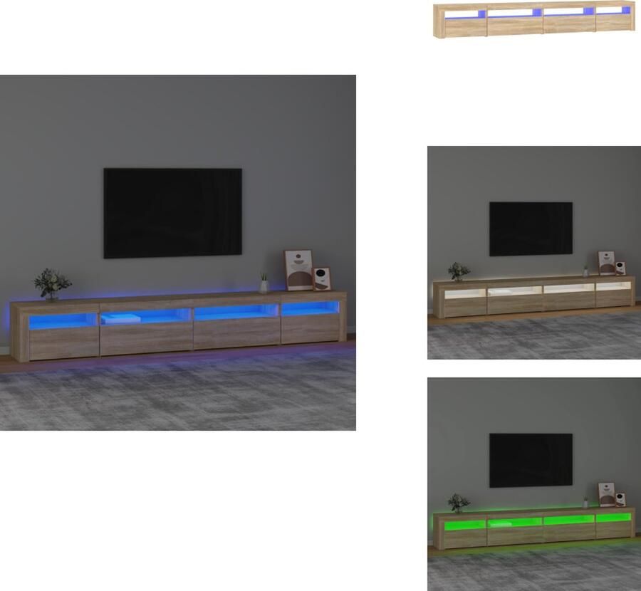 VidaXL Tv-kast Tv-kasten Tv-meubel Met LED-verlichting Tv-meubel met LED-verlichting 270x35x40 cm sonoma eikenkleurig