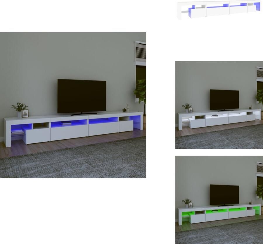VidaXL Tv-kast Tv-kasten Tv-meubel Met LED-verlichting Tv-meubel met LED-verlichting 290x36 5x40 cm wit