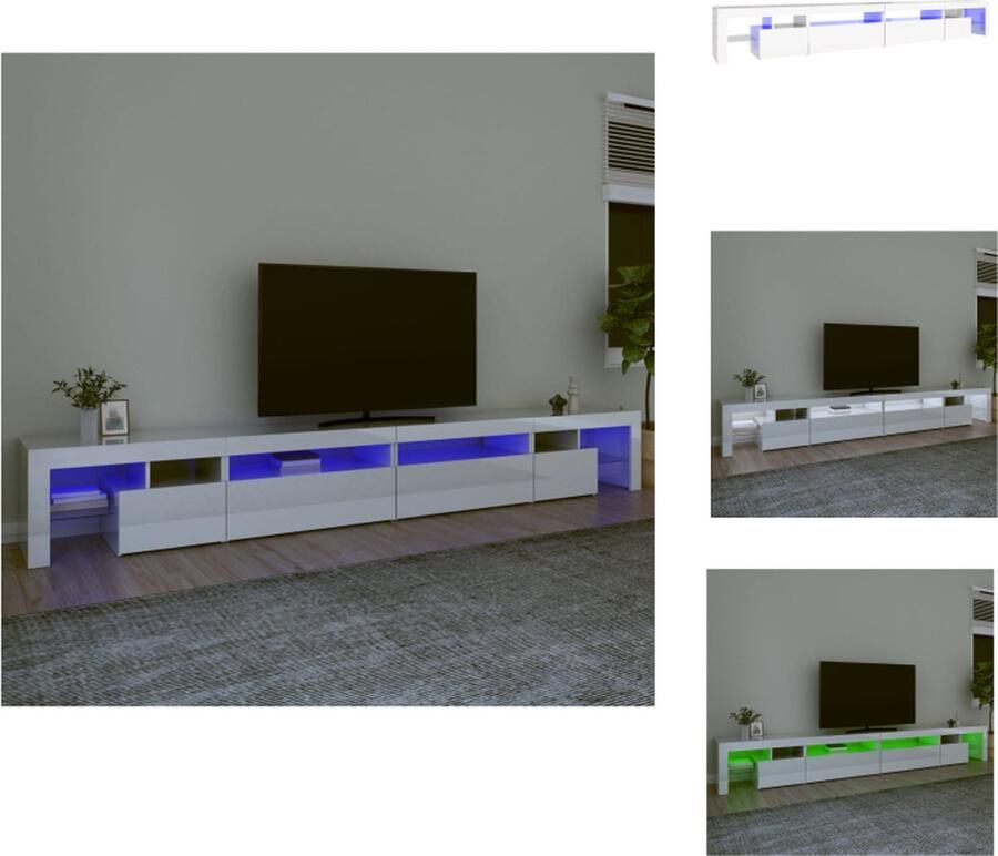 VidaXL Tv-kast Tv-kasten Tv-meubel Met LED-verlichting Tv-meubel met LED-verlichting 290x36 5x40 cm hoogglans wit