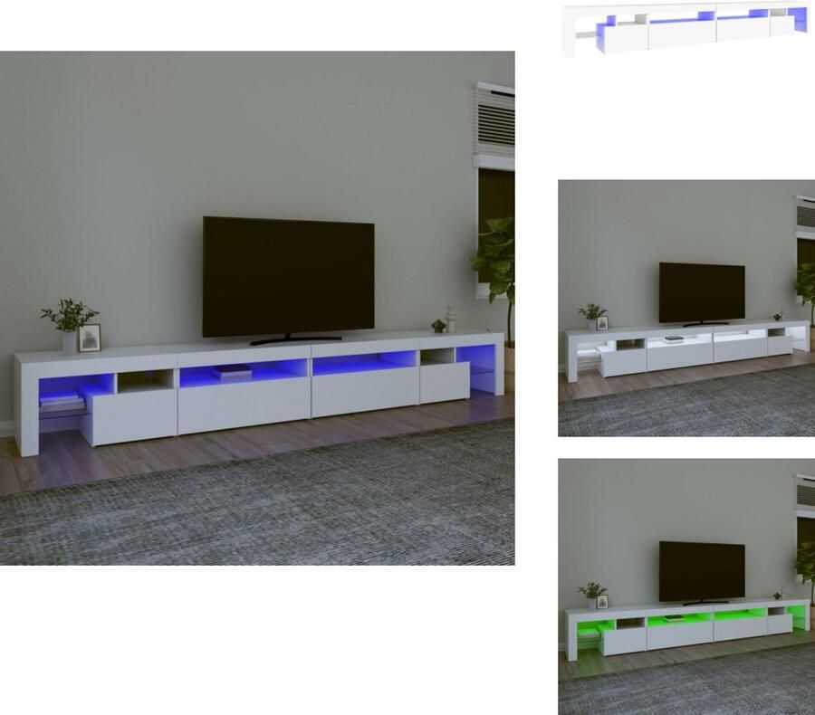 VidaXL Tv-kast Tv-kasten Tv-meubel Met LED-verlichting Tv-meubel met LED-verlichting 290x36 5x40 cm wit - Foto 2