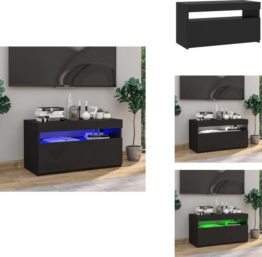 VidaXL Tv-kast Tv-kasten Tv-meubel Met LED-verlichting Tv-meubel met LED-verlichting 75x35x40 cm zwart